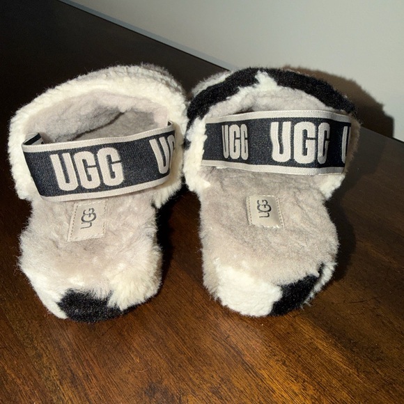 UGG FLUFF YEAH SLIDE CALI COLLAGE WOMEN SANDAL BLACK /GREY US 8 /UK 6 /EU 39 - Picture 4 of 9